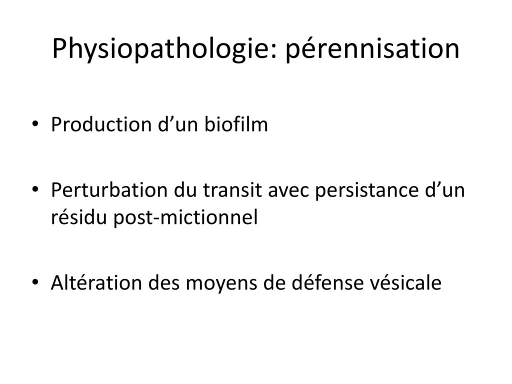 Physiopathologie: pérennisation