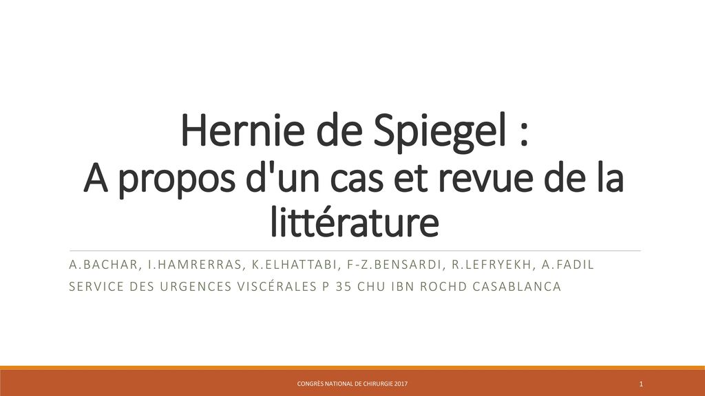 Hernie de Spiegel : A propos d un cas et revue de la littérature