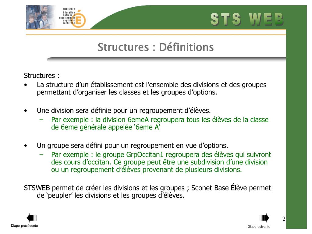 Structures : Définitions