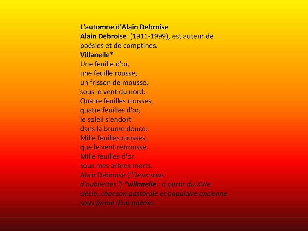 L automne d Alain Debroise