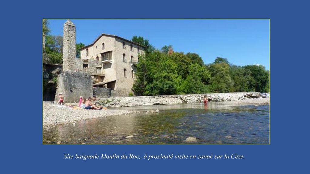 Site baignade Moulin du Roc,, à proximité visite en canoé sur la Cèze.