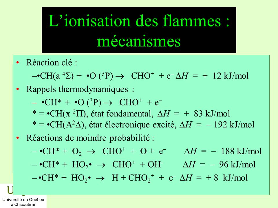L’ionisation des flammes : mécanismes