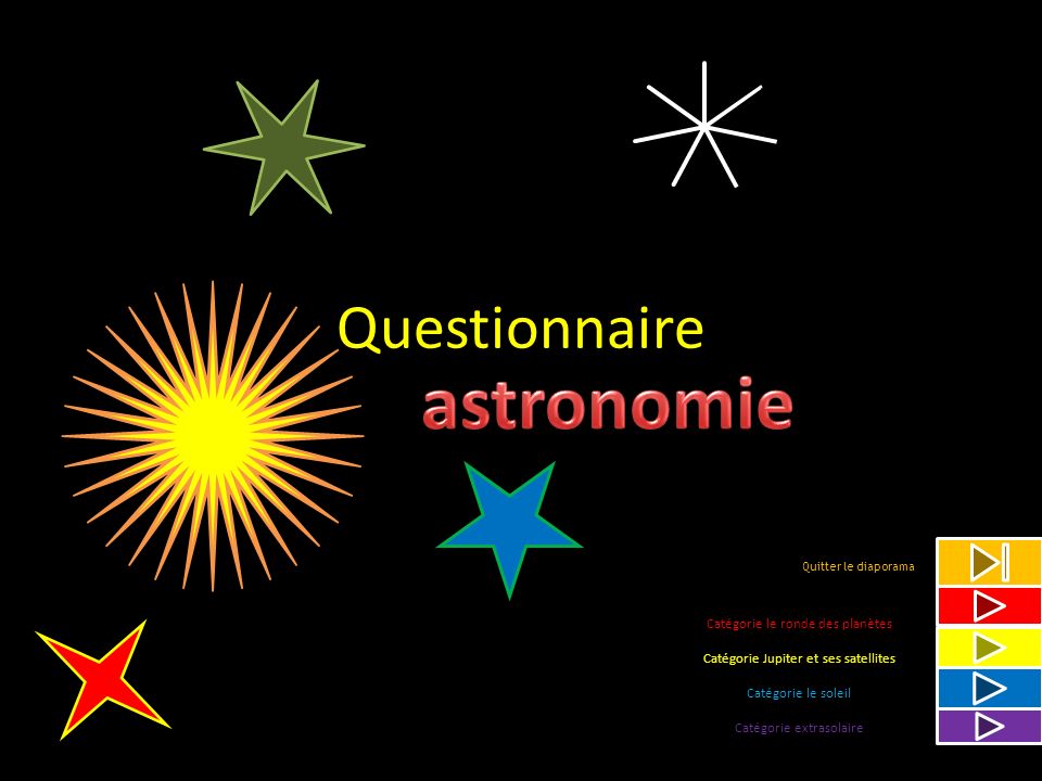 astronomie Questionnaire Catégorie le ronde des planètes
