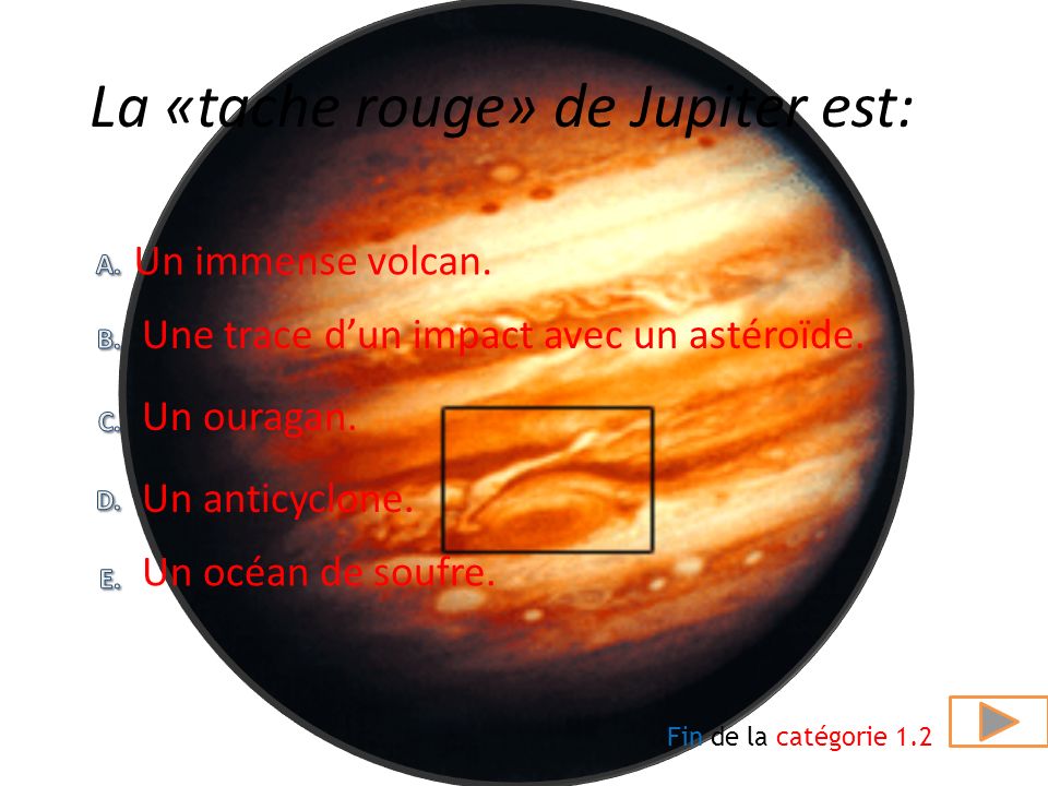 La «tache rouge» de Jupiter est: