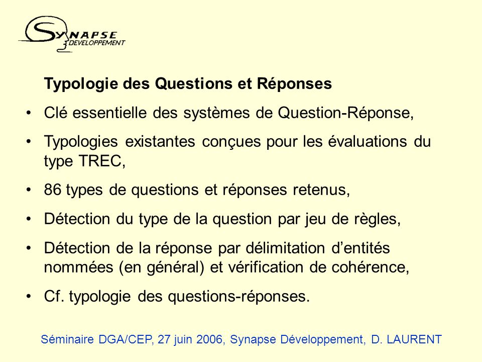 Les Systemes De Question Reponse Ppt Video Online Telecharger