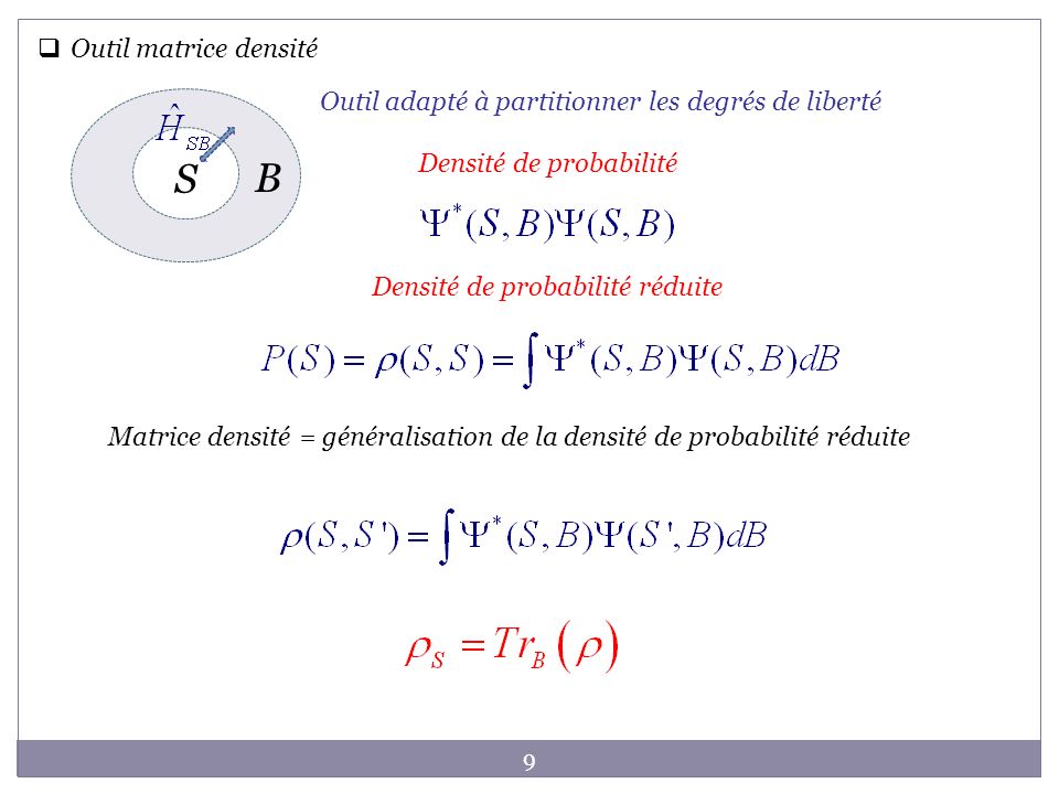 S B Outil matrice densité