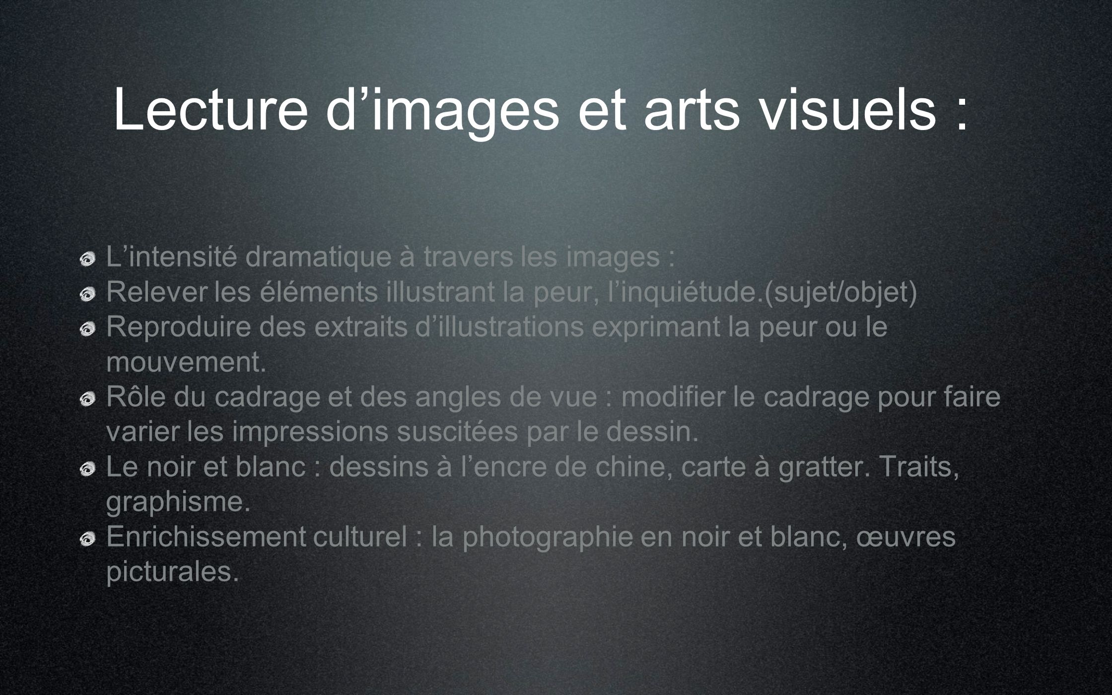 Lecture d’images et arts visuels :