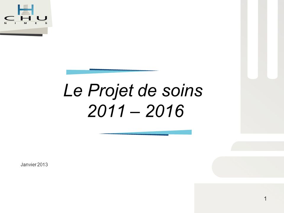 Le Projet de soins 2011 – 2016 Janvier 2013