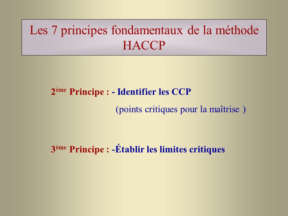 Les 7 principes fondamentaux de la méthode HACCP