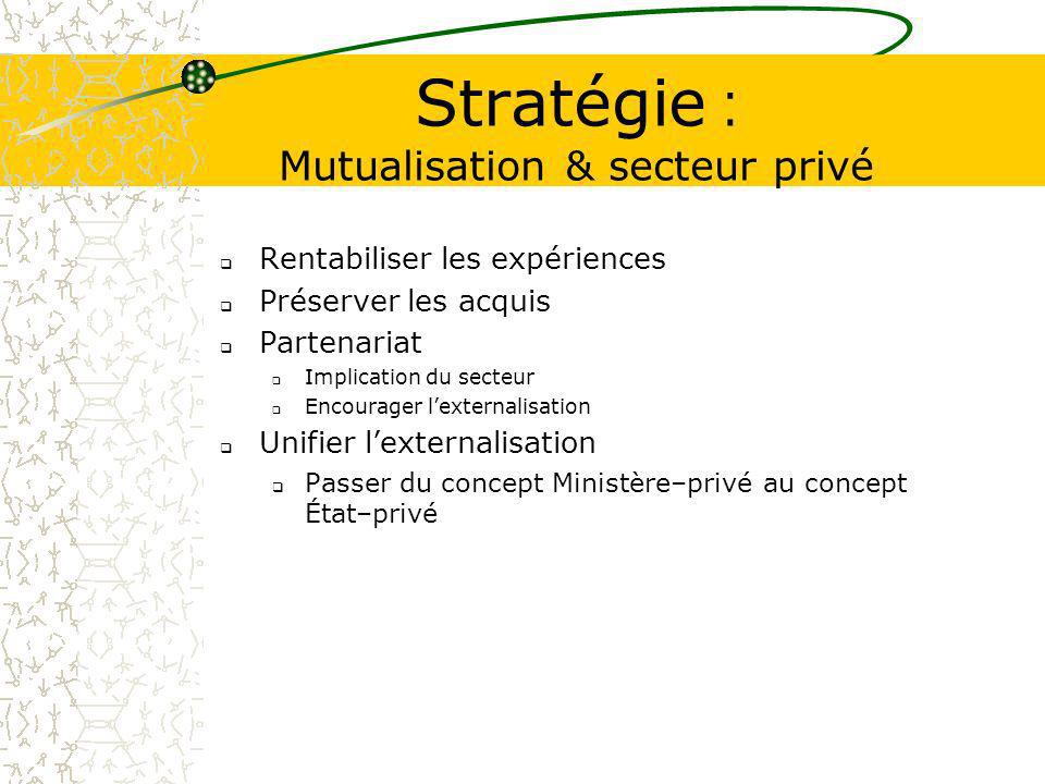 Stratégie : Mutualisation & secteur privé