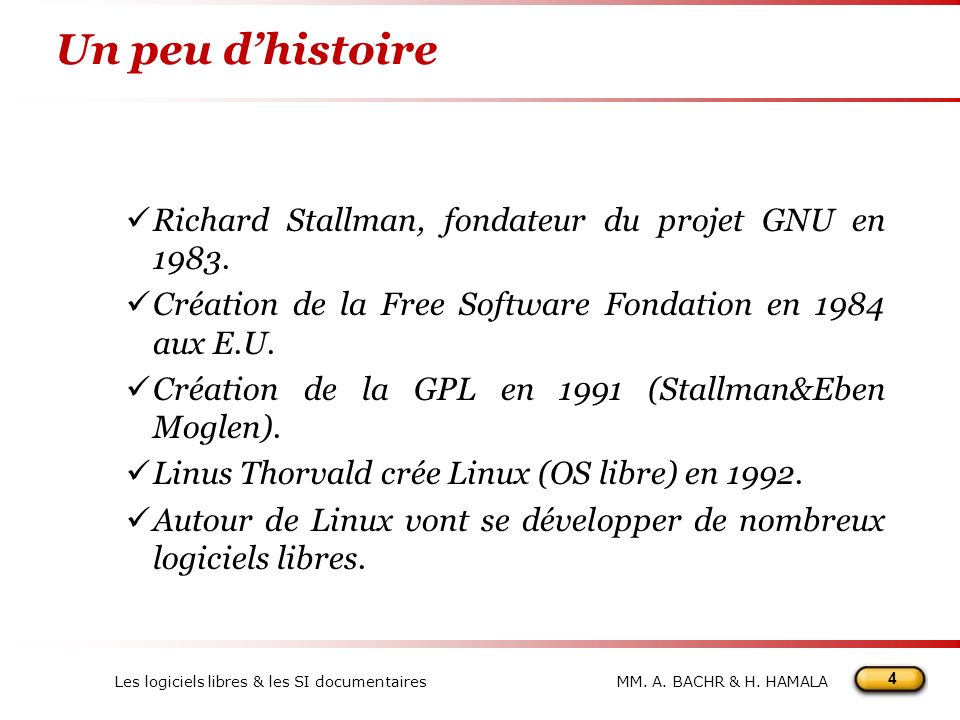 Un peu d’histoire Richard Stallman, fondateur du projet GNU en 1983.