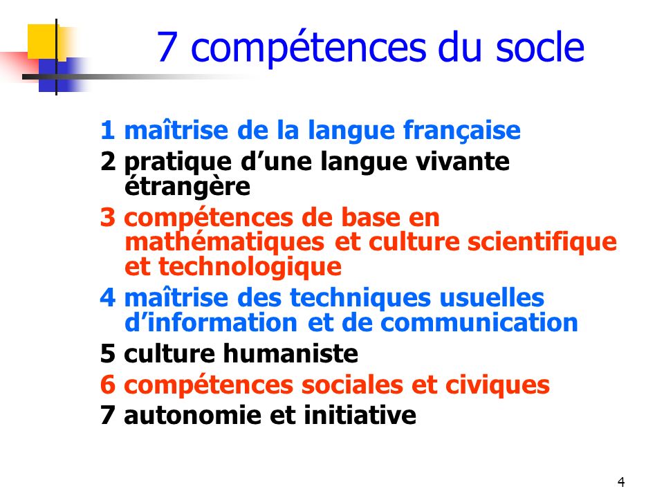 7 compétences du socle 1 maîtrise de la langue française