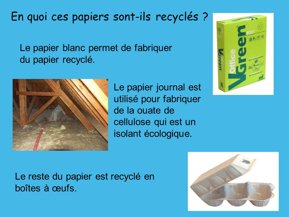 En quoi ces papiers sont-ils recyclés