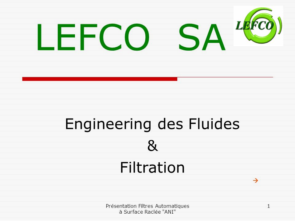 Engineering des Fluides & Filtration 