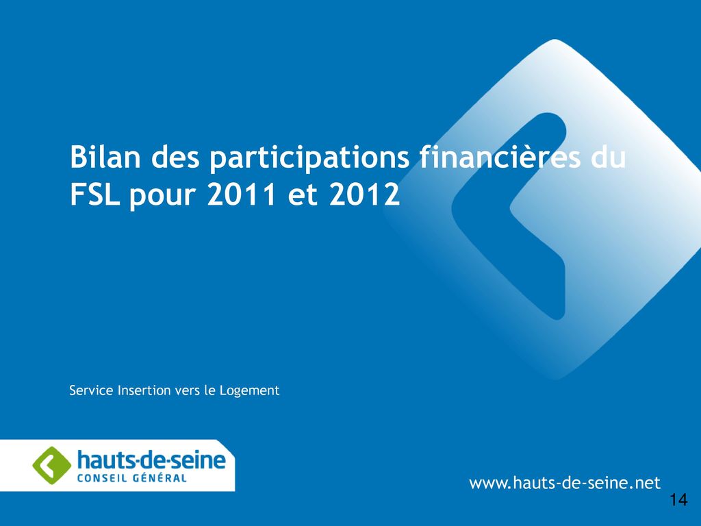 Bilan des participations financières du FSL pour 2011 et 2012