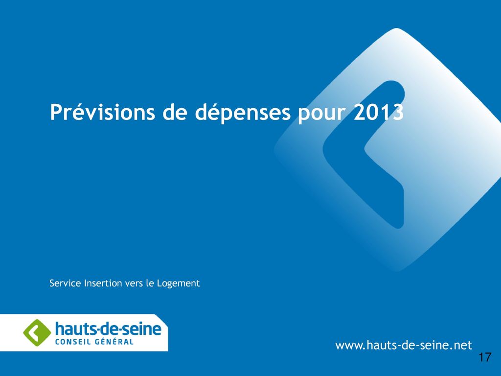 Prévisions de dépenses pour 2013