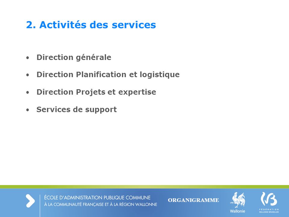 2. Activités des services
