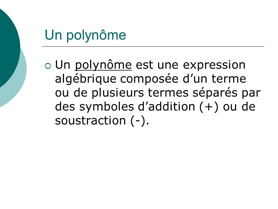 Un polynôme