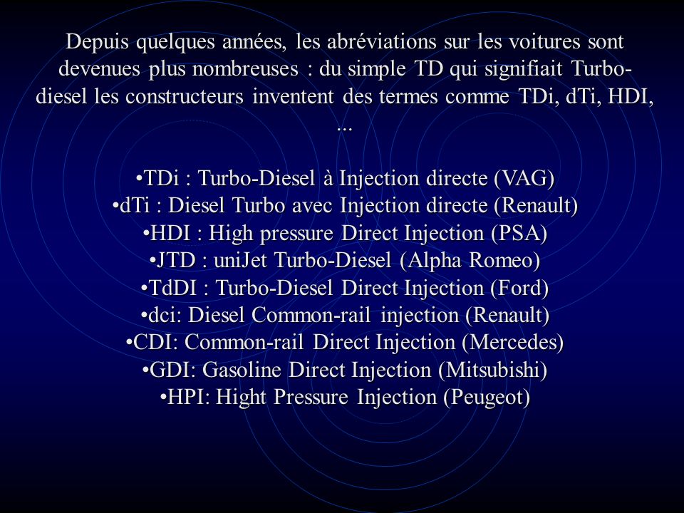TDi : Turbo-Diesel à Injection directe (VAG)