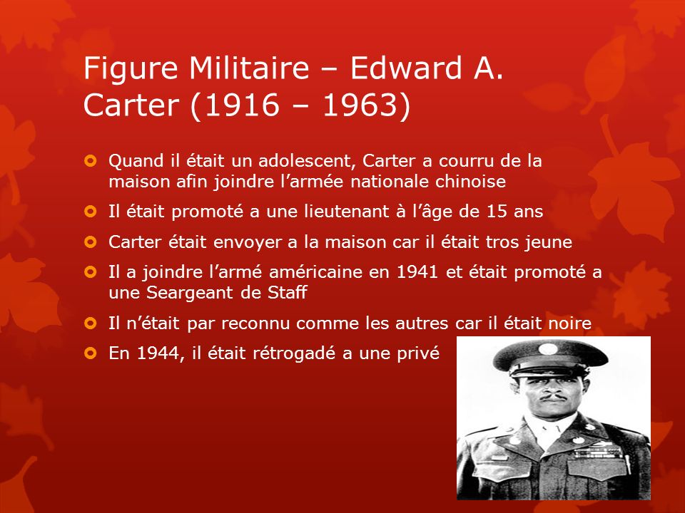 Figure Militaire – Edward A. Carter (1916 – 1963)