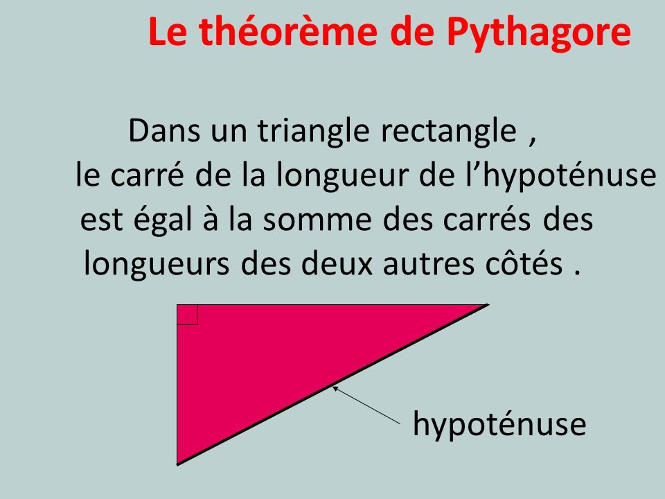 Le théorème de Pythagore