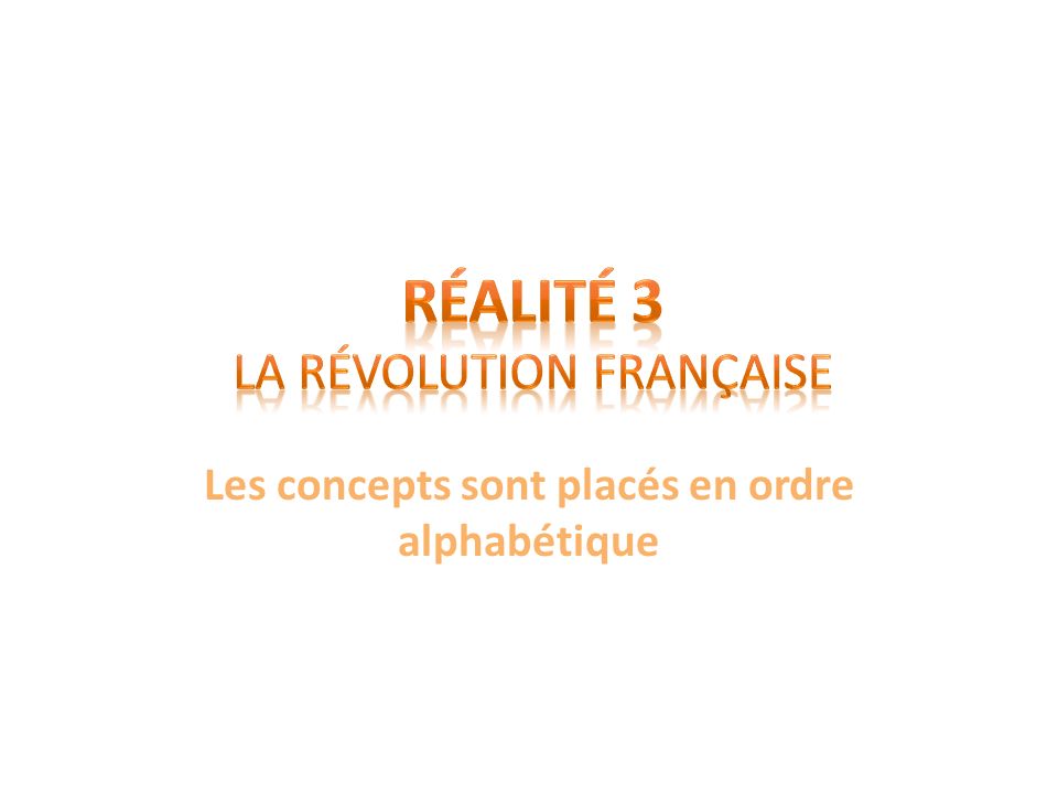 Réalité 3 La Révolution française