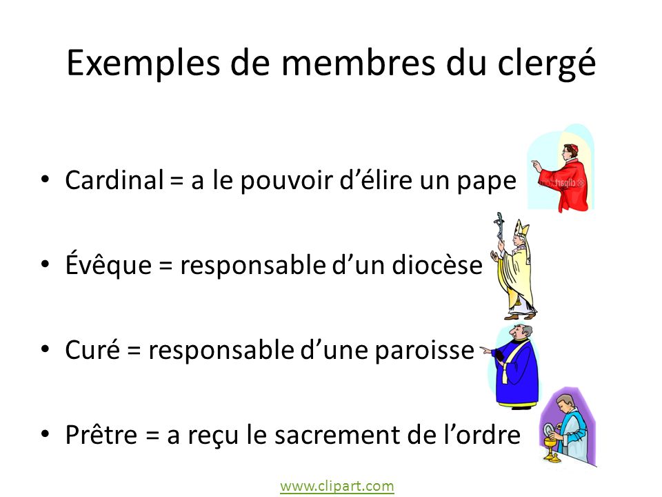 Exemples de membres du clergé