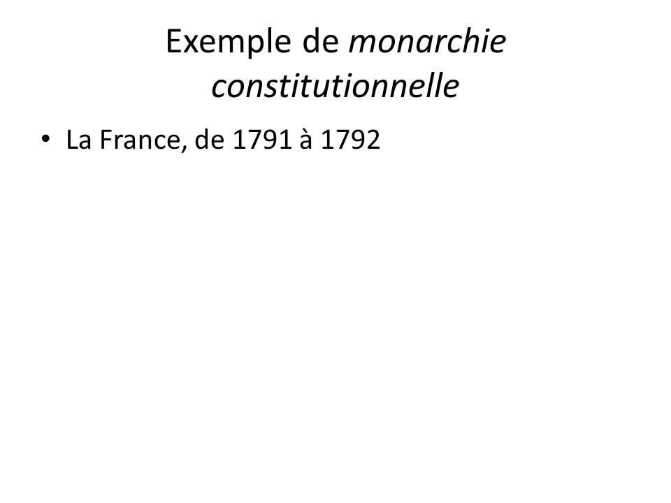 Exemple de monarchie constitutionnelle
