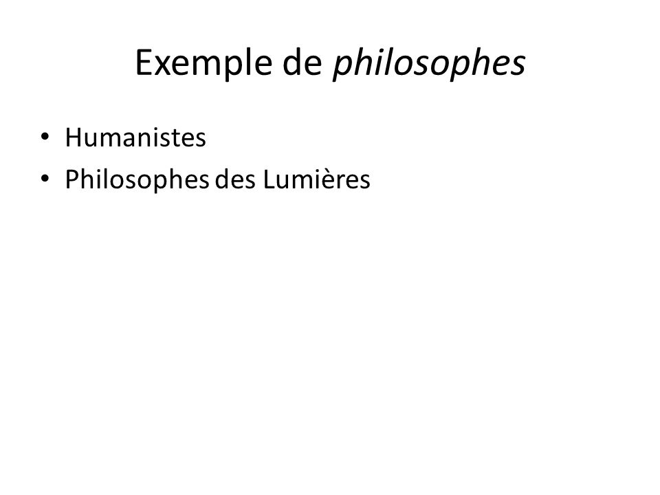 Exemple de philosophes