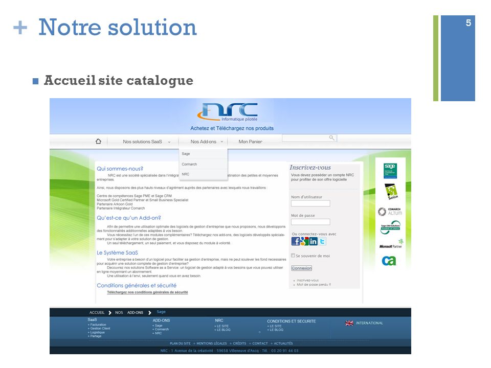 Notre solution Accueil site catalogue