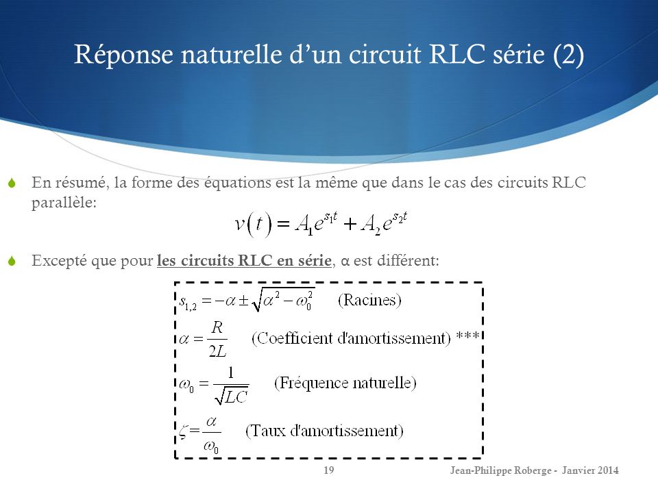 Réponse naturelle d’un circuit RLC série (2)