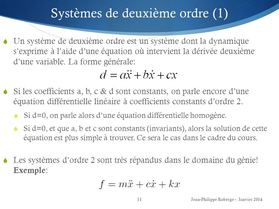 Systèmes de deuxième ordre (1)