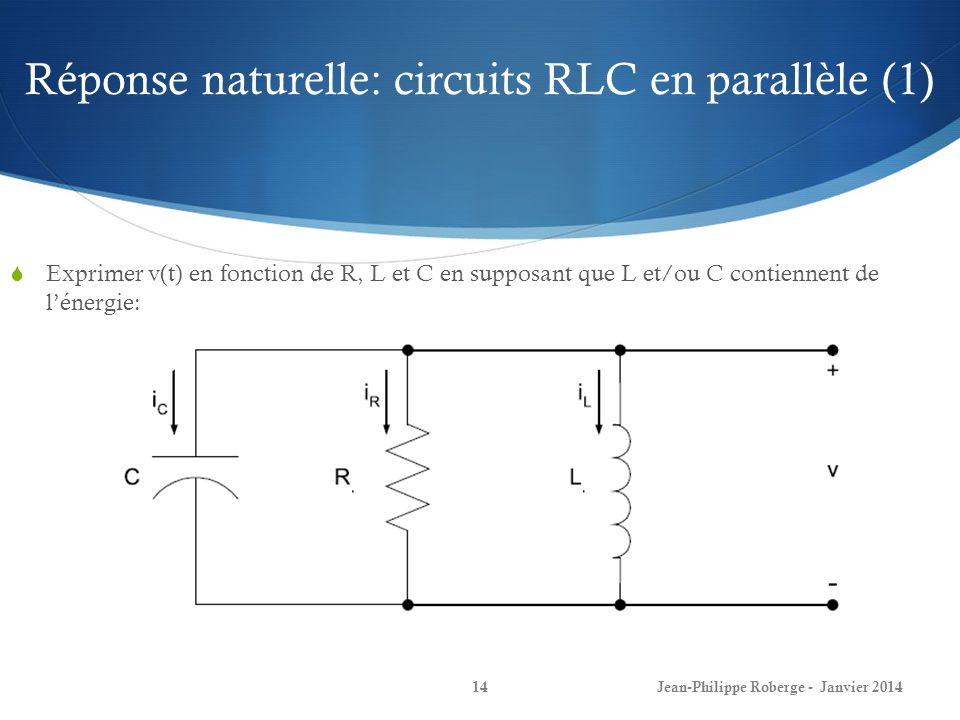 Réponse naturelle: circuits RLC en parallèle (1)