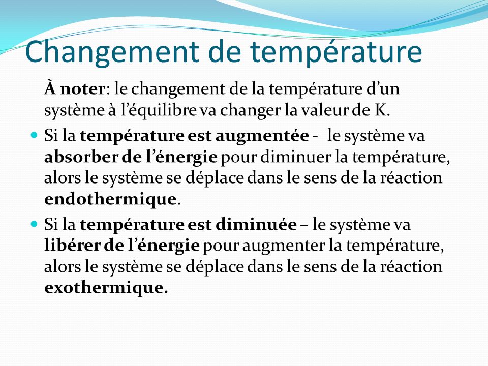 Changement de température