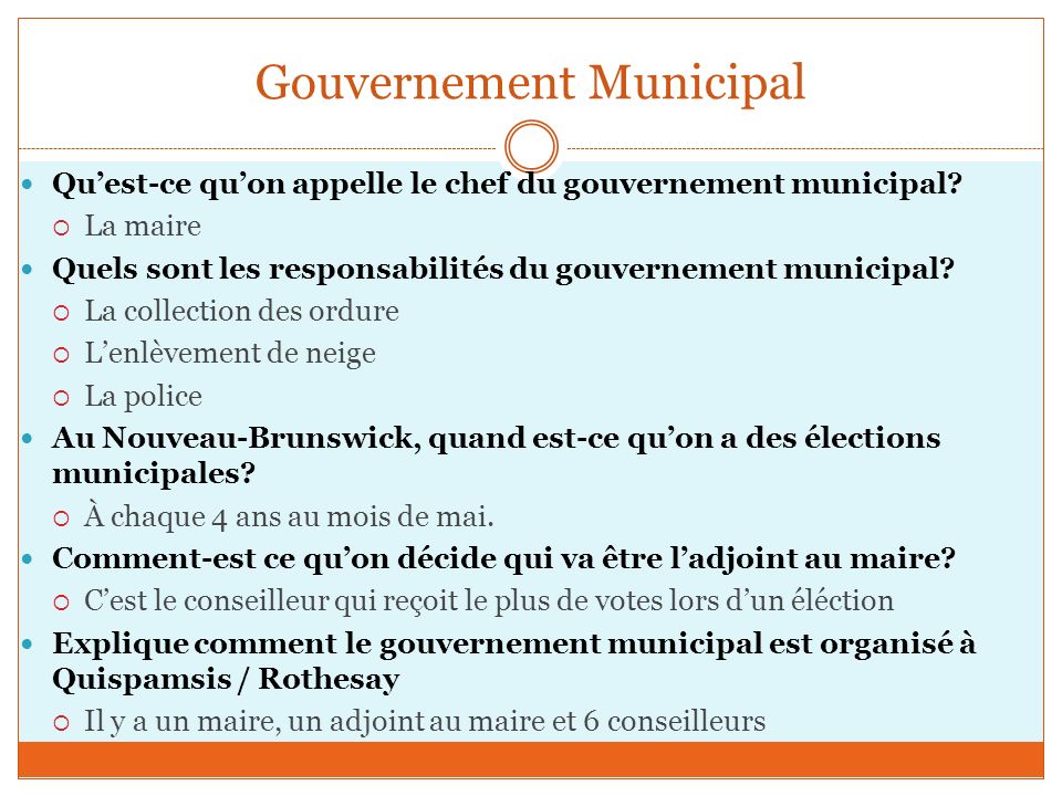 Gouvernement Municipal