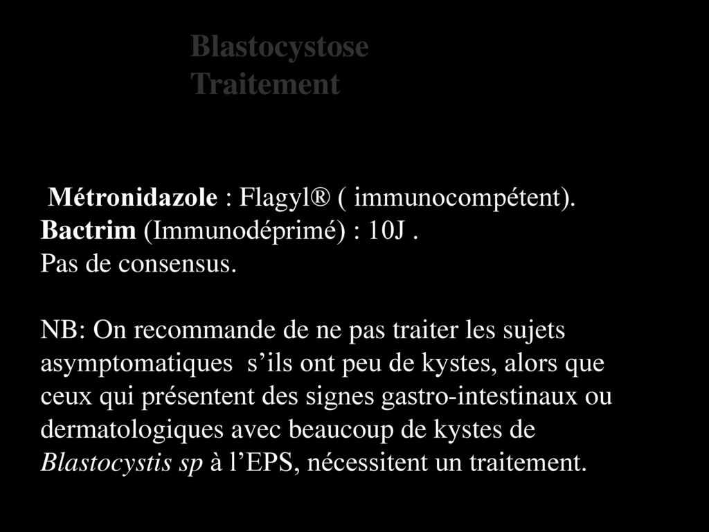 Blastocystose Traitement