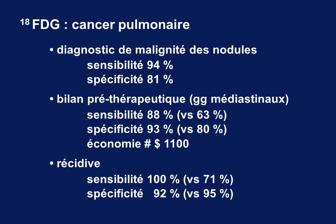 18 FDG : cancer pulmonaire