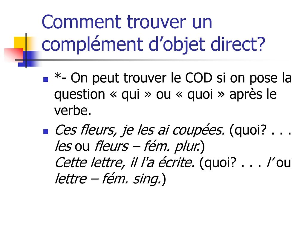 Les Pronoms Objets Directs - Ppt Télécharger