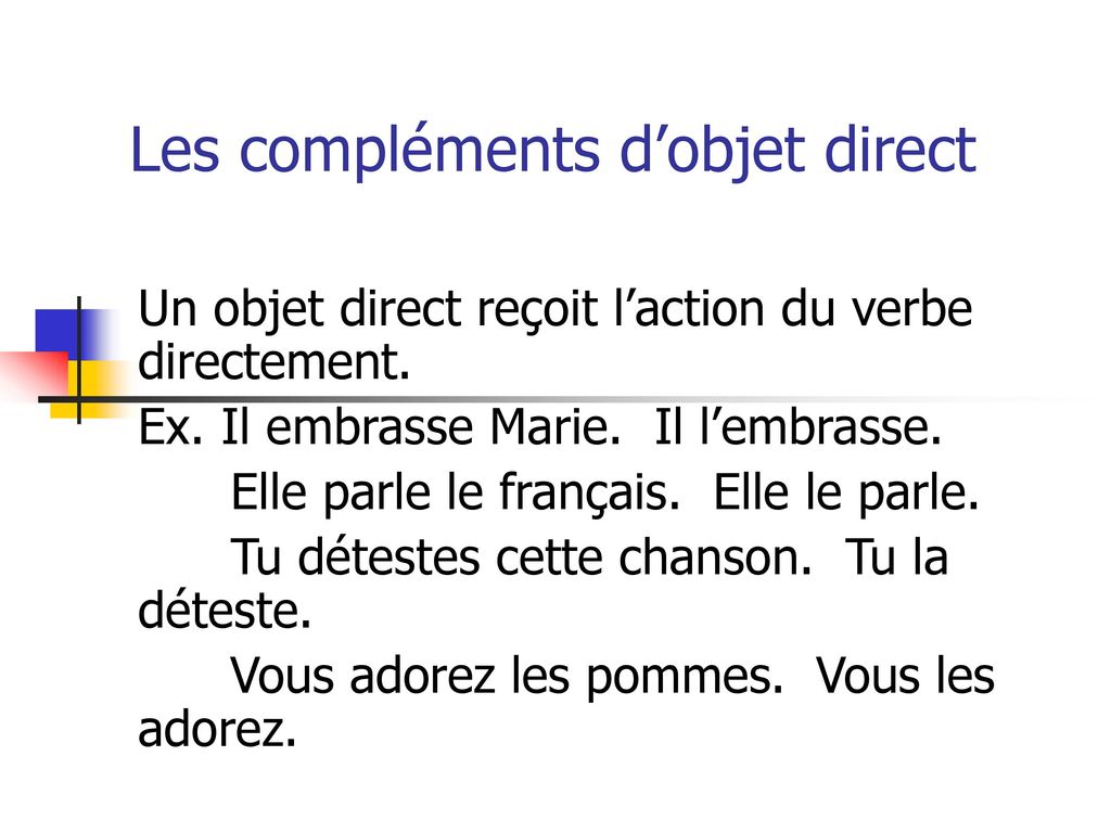 Les Pronoms Objets Directs - Ppt Télécharger