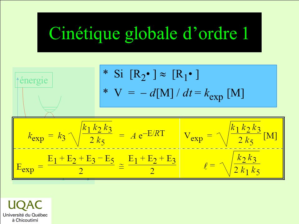 Cinétique globale d’ordre 1