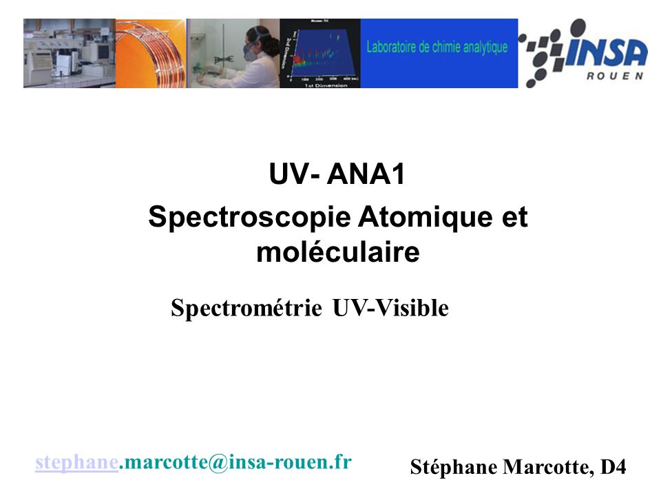 UV- ANA1 Spectroscopie Atomique et moléculaire