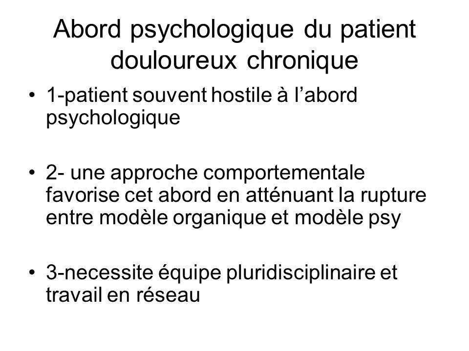 Abord psychologique du patient douloureux chronique