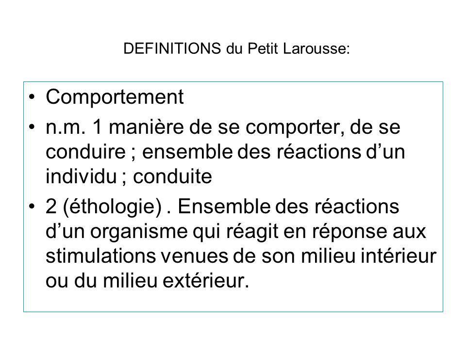 DEFINITIONS du Petit Larousse: