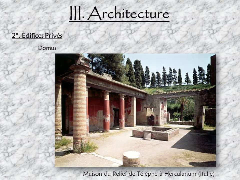 Maison du Relief de Télèphe à Herculanum (Italie)
