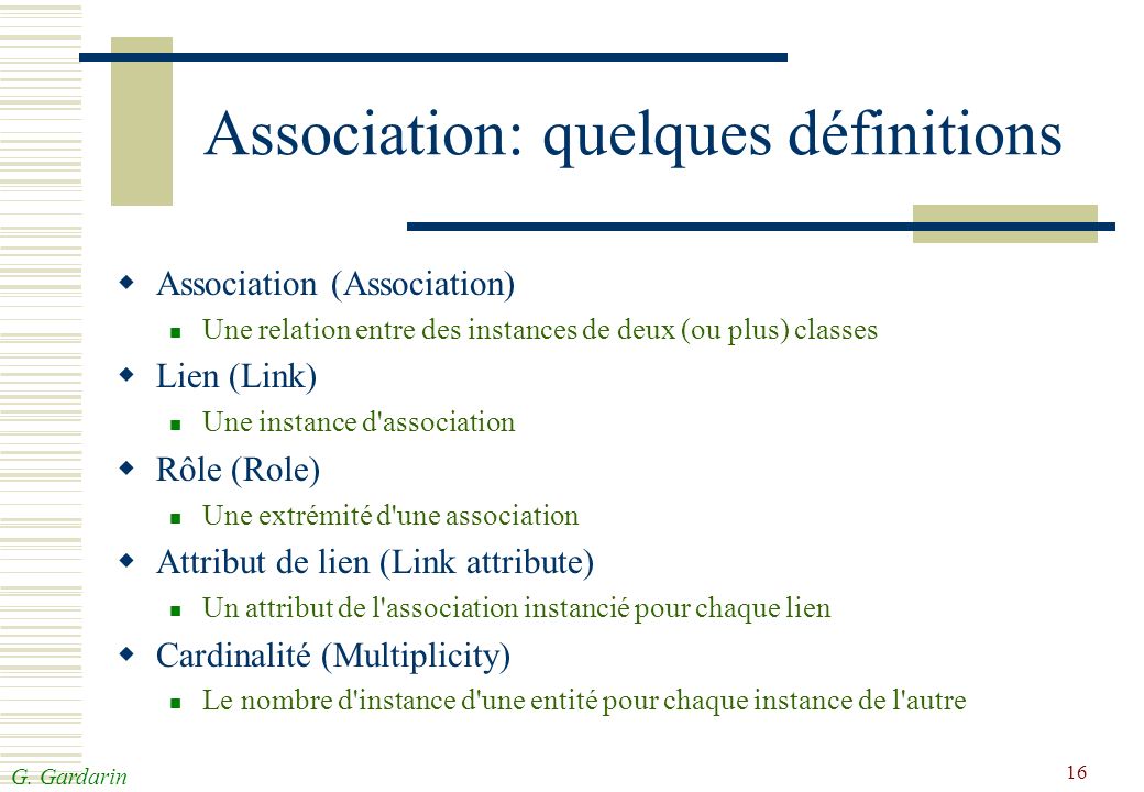 Association: quelques définitions