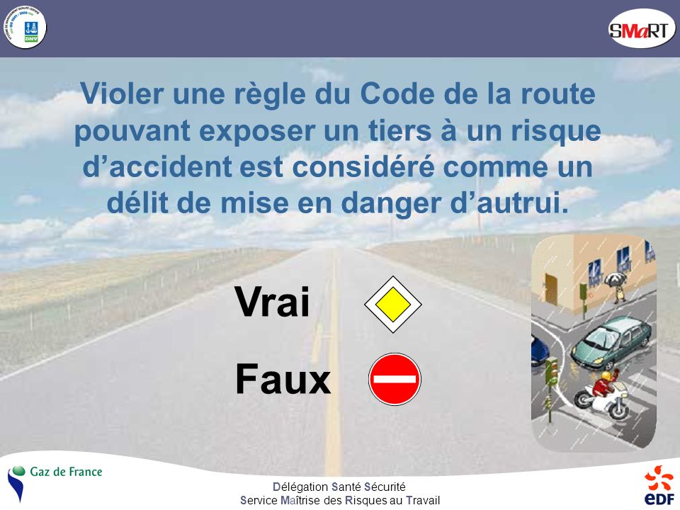 Violer une règle du Code de la route pouvant exposer un tiers à un risque d’accident est considéré comme un délit de mise en danger d’autrui.