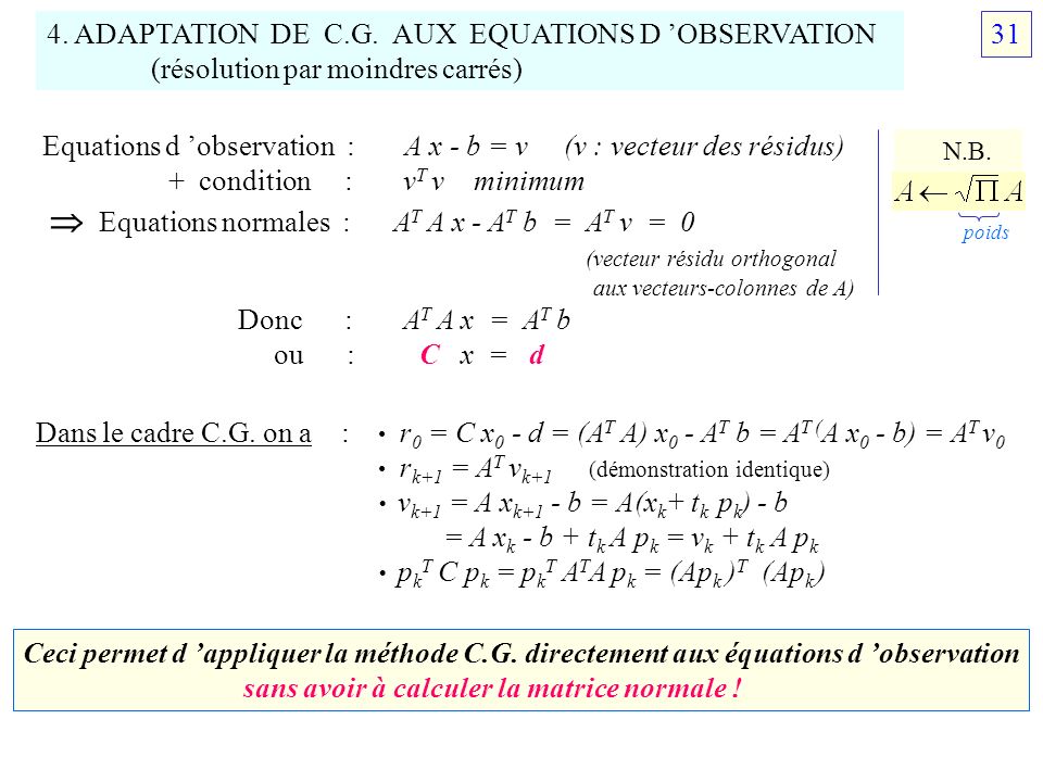 De Resolution Des Equations Normales Ou D Observations Ppt Telecharger