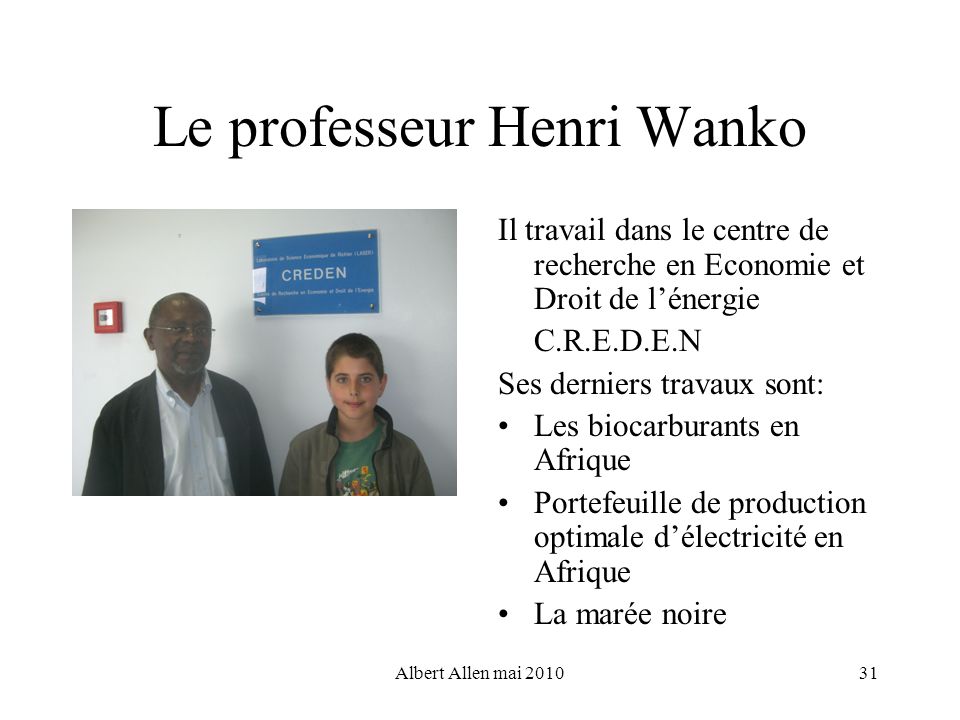 Le professeur Henri Wanko