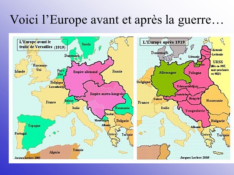 Voici l’Europe avant et après la guerre…