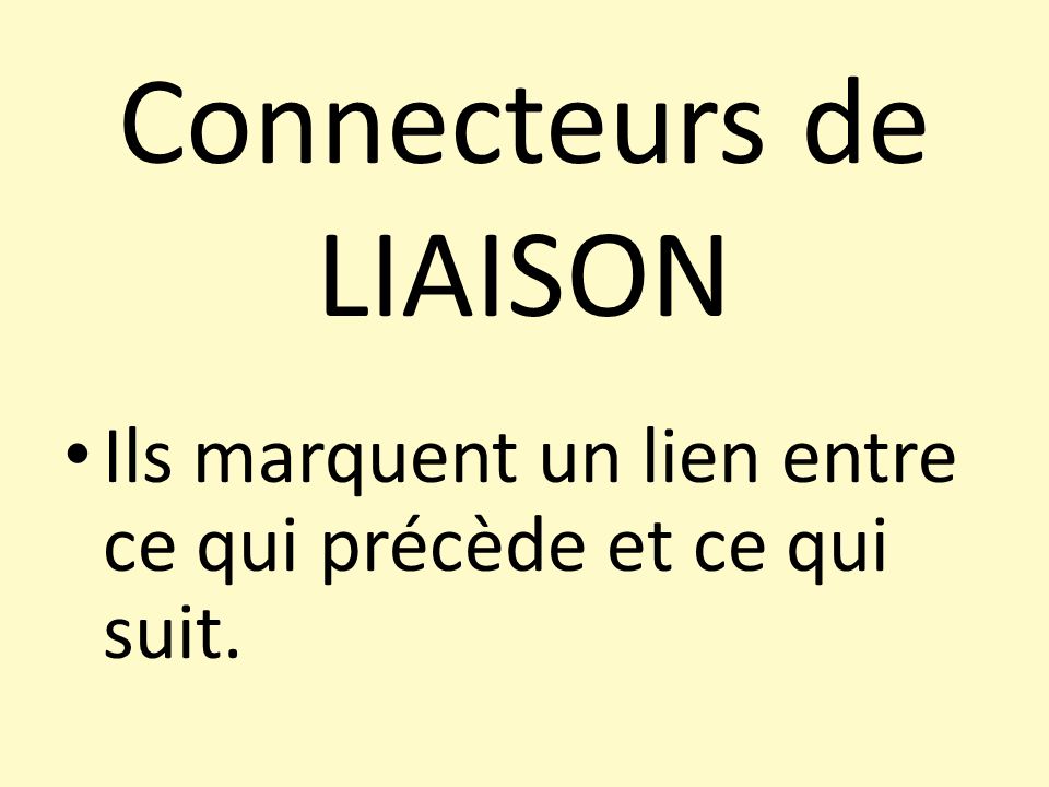 Connecteurs de LIAISON